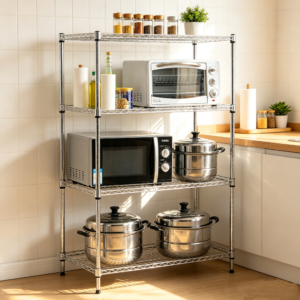 Heavy Duty Storage Shelves 4/5 Tiers Metal Shelving Unit Adjustable Organization Pantry Shelves for Kitchen Garage Commercial