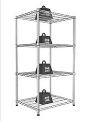 Boltless wire shelving unit for garage and stockroom